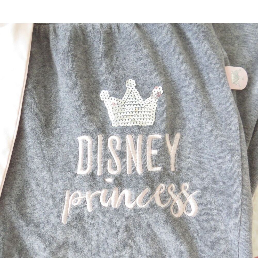 Disney Princess Women's Gray Fleece Joggers/Pajamas Y2K M EUC - Picture 2 of 12